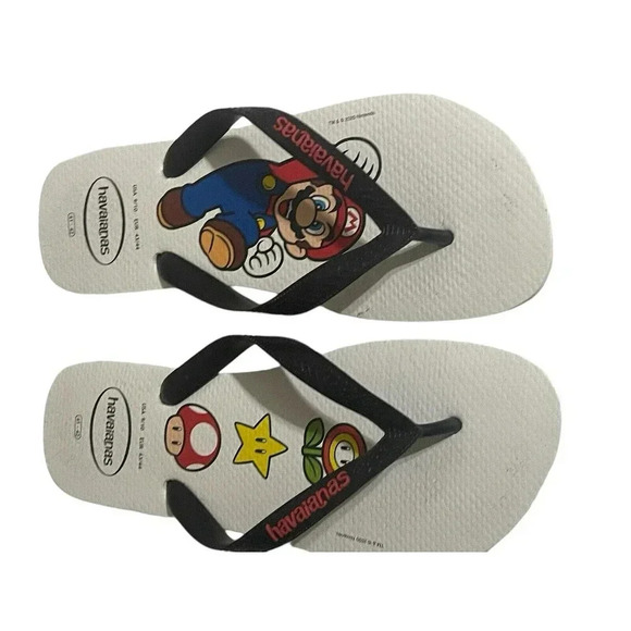 Havaianas Unisex Men’s Mario Bros Sandal White/Black Flip Flop Size 9/10 RARE main image 9